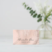 Eleganter, moderner Champagner-Glitzer Visitenkarte (Stehend Vorderseite)