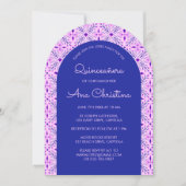 Eleganter moderner Chic Boho Tile CUSTOM Quinceañe Einladung (Vorderseite)