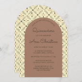 Eleganter moderner Chic Boho Tile CUSTOM Quinceañe Einladung (Vorne/Hinten)