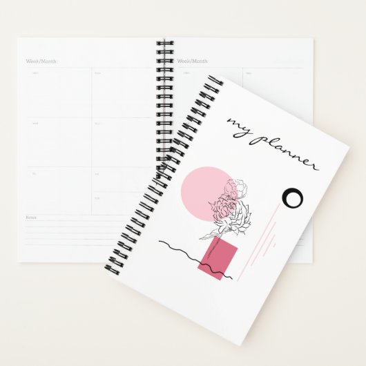 Eleganter Moderner Chic Einfaches Abstraktes Rosa Planer (Anzeige)