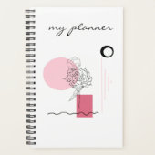 Eleganter Moderner Chic Einfaches Abstraktes Rosa Planer (Vorderseite)