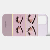 Eleganter, moderner Chic gestreift, Lashes Case-Mate iPhone Hülle (Rückseite (Horizontal))