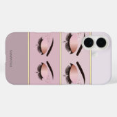 Eleganter, moderner Chic gestreift, Lashes Case-Mate iPhone Hülle (Rückseite (Horizontal))