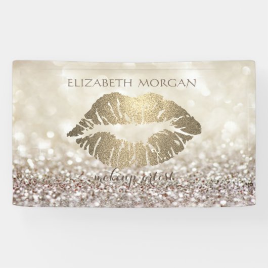 Eleganter moderner Chic Glamour Glittery Bokeh,Lip Banner (Horizontal)