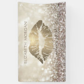 Eleganter moderner Chic Glamour Glittery Bokeh,Lip Banner (Vertikal)