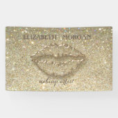 Eleganter Moderner Chic Glittery Bokeh,Lips Banner (Horizontal)