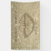 Eleganter Moderner Chic Glittery Bokeh,Lips Banner (Vertikal)