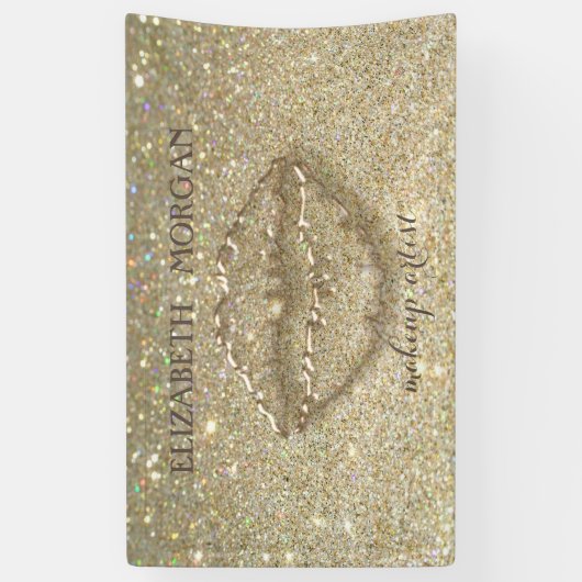 Eleganter Moderner Chic Glittery Bokeh,Lips Banner (Vertikal)