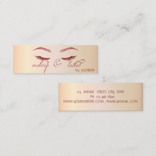 Eleganter, moderner Chic Shiny, Glitzer Lashes, Ma Mini Visitenkarte (Vorne/Hinten)