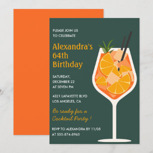 Eleganter moderner Cocktail zum 64. Geburtstag Einladung