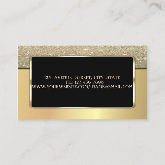 Eleganter, moderner Designerstil,Imitate Gold Glit Visitenkarte (Rückseite)