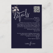 Eleganter moderner dunkler Marinesoldaten QR-Code Begleitkarte (Vorderseite)