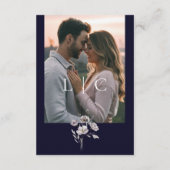 Eleganter moderner dunkler Marinesoldaten QR-Code Begleitkarte (Rückseite)