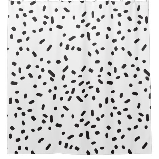 Eleganter moderner Duschvorhang in Schwarz-Weiß (Vorderseite)
