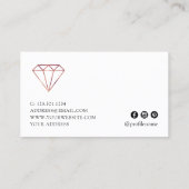 Eleganter moderner Edelschmuck mit minimaler Rose Visitenkarte (Rückseite)