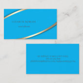 Eleganter, moderner Einfach Blau, Goldstreifen Visitenkarte (Vorne/Hinten)