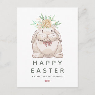 Eleganter moderner einfacher Blumenhase   Frohe Os Feiertagspostkarte