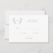 Eleganter moderner, einfacher formaler Monogramm-H RSVP Karte (Vorderseite)