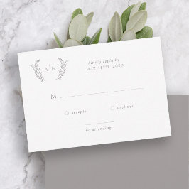 Eleganter moderner, einfacher formaler Monogramm-H RSVP Karte