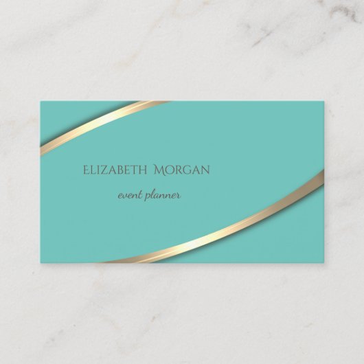 Eleganter, moderner einfacher grüner, goldener Str Visitenkarte (Vorderseite)