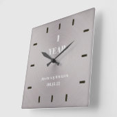 Eleganter moderner einfacher Hochzeitstil Quadratische Wanduhr (Winkel)