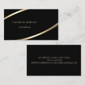 Eleganter, moderner einfacher Schwarz-Gold-Streife Visitenkarte (Vorne/Hinten)