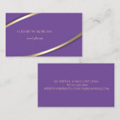 Eleganter, moderner, einfacher Violet, Goldstreife Visitenkarte (Vorne/Hinten)