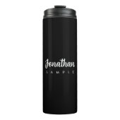 Eleganter, moderner, einfacher Vorlagenname Thermosbecher (Vorderseite)