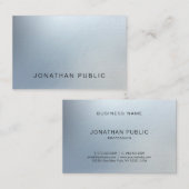 Eleganter moderner Entwurfs-Silber-Blick-Luxus Visitenkarte (Vorne/Hinten)