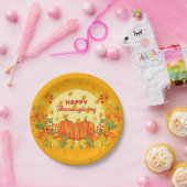 Eleganter Moderner Erntedank Beliebt Pappteller (Party)