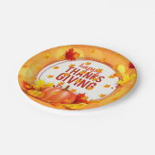 Eleganter Moderner Erntedank Beliebt Pappteller (Schrägansicht)