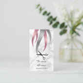 Eleganter moderner Fairstylist aus Silber und Rosa Visitenkarte (Stehend Vorderseite)