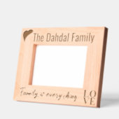 Eleganter, moderner Familienname, LIEBE und Herz Geätzte Rahmen (Links)