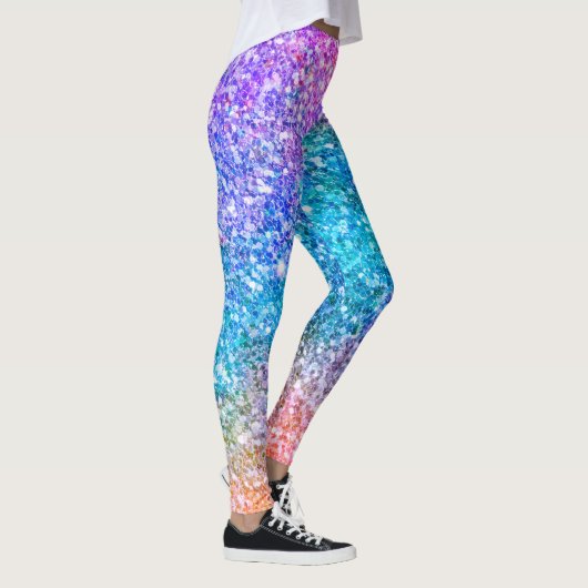 Eleganter moderner farbenfroher Glitzer Leggings (Rechts)
