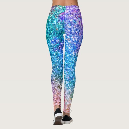 Eleganter moderner farbenfroher Glitzer Leggings (Rückseite)
