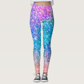 Eleganter moderner farbenfroher Glitzer Leggings (Vorderseite)