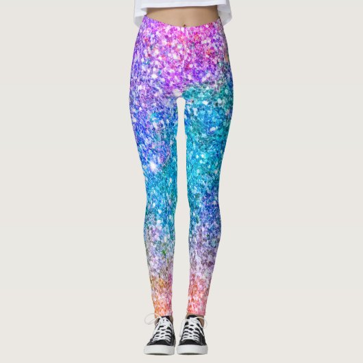 Eleganter moderner farbenfroher Glitzer Leggings (Vorderseite)