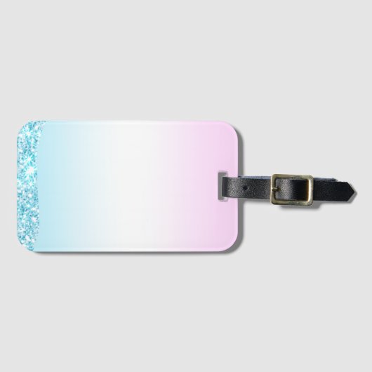 Eleganter Moderner, farbenfroher Gradient Glitzer Gepäckanhänger (Vorderseite (Horizontal))