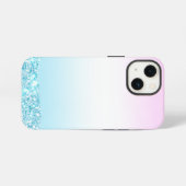 Eleganter Moderner, farbenfroher Gradient Glitzer iPhone Hülle (Rückseite (Horizontal))