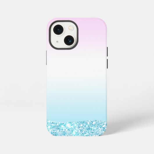 Eleganter Moderner, farbenfroher Gradient Glitzer iPhone Hülle (Rückseite)