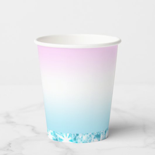 Eleganter Moderner, farbenfroher Gradient Glitzer  Pappbecher (Rückseite)