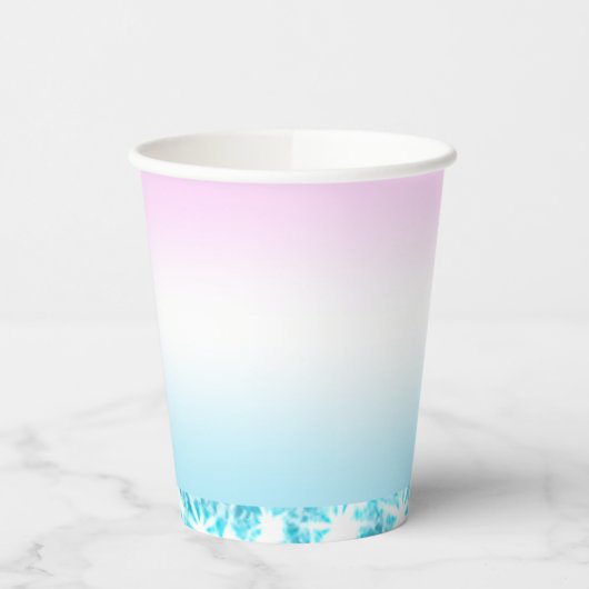 Eleganter Moderner, farbenfroher Gradient Glitzer  Pappbecher (Links)