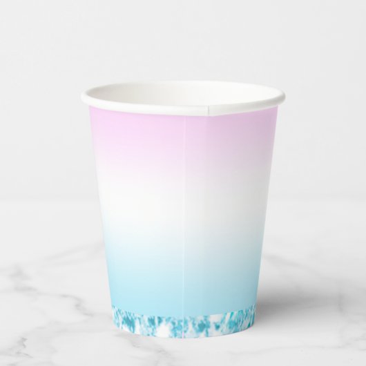 Eleganter Moderner, farbenfroher Gradient Glitzer  Pappbecher (Rechts)