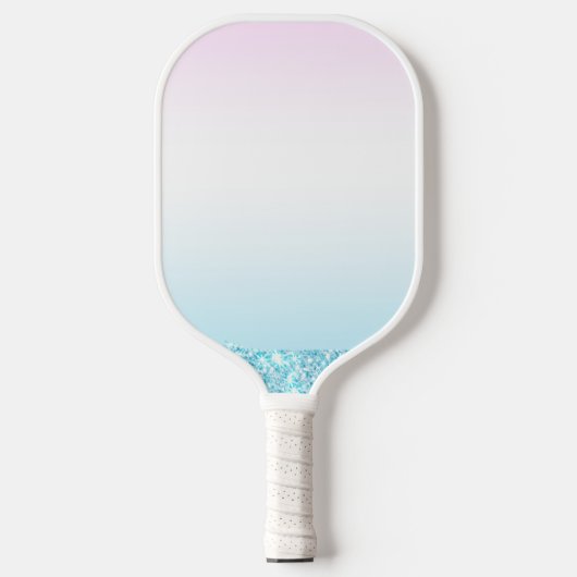 Eleganter Moderner, farbenfroher Gradient Glitzer  Pickleball Schläger (Vorderseite)