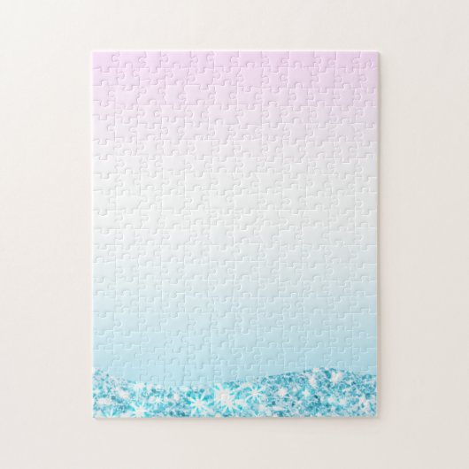 Eleganter Moderner, farbenfroher Gradient Glitzer Puzzle (Vertikal)