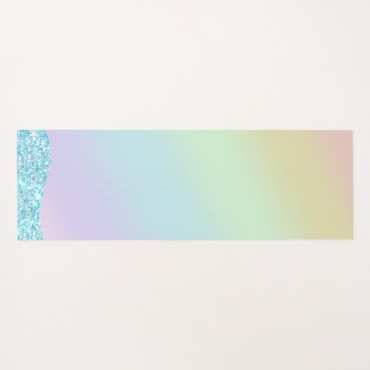 Eleganter Moderner, farbenfroher Gradient Glitzer Yogamatte (Rückseite (Horizontal))