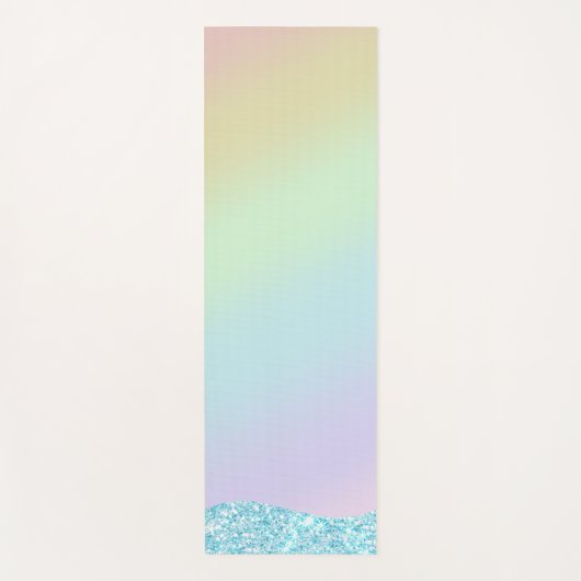 Eleganter Moderner, farbenfroher Gradient Glitzer Yogamatte (Vorderseite)