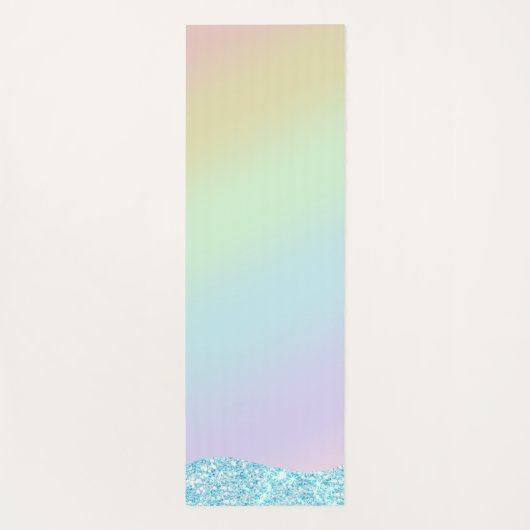Eleganter Moderner, farbenfroher Gradient Glitzer Yogamatte (Rückseite)