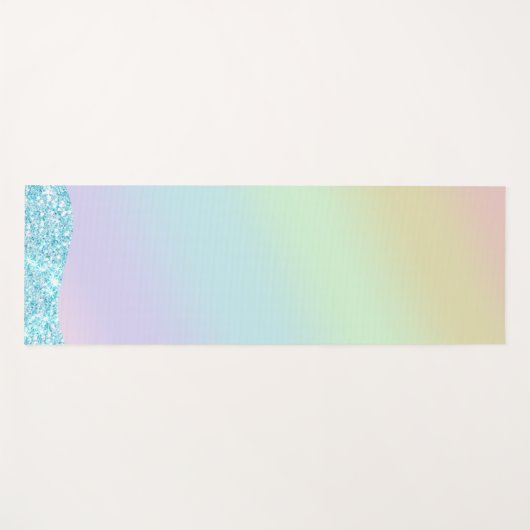 Eleganter Moderner, farbenfroher Gradient Glitzer Yogamatte (Vorderseite (Horizontal))