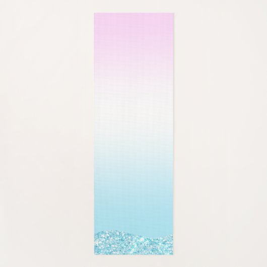 Eleganter Moderner, farbenfroher Gradient Glitzer Yogamatte (Vorderseite)